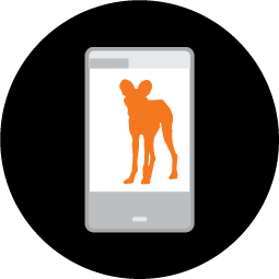 Phone icon with wild dog